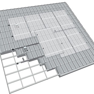 Комплект креплений для 32 солнечных панелей на крышу из натуральной черепицы.